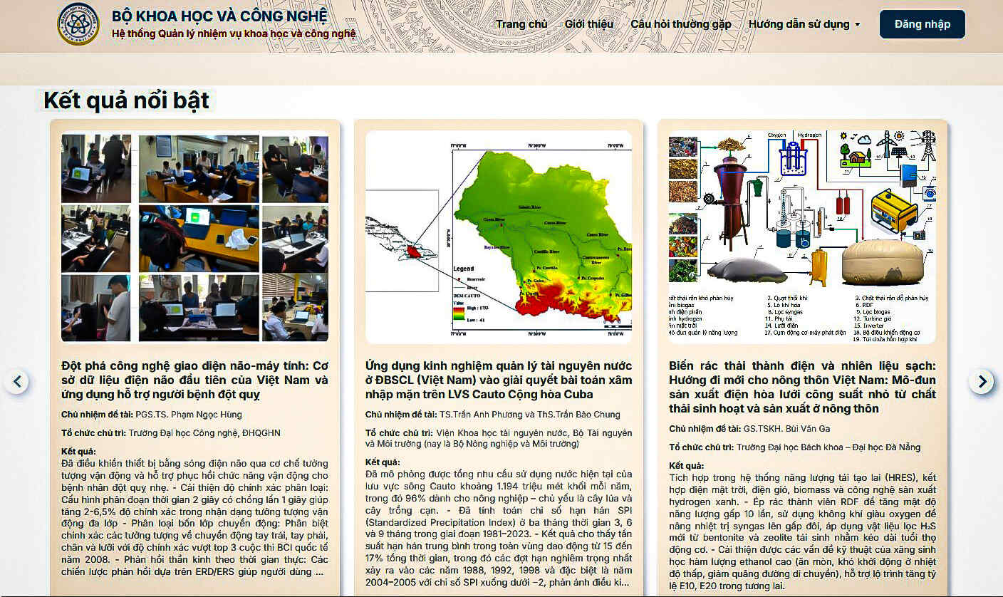 Bộ Khoa học và Công nghệ ra mắt hệ thống quản lý nhiệm vụ khoa học và công nghệ trực tuyến